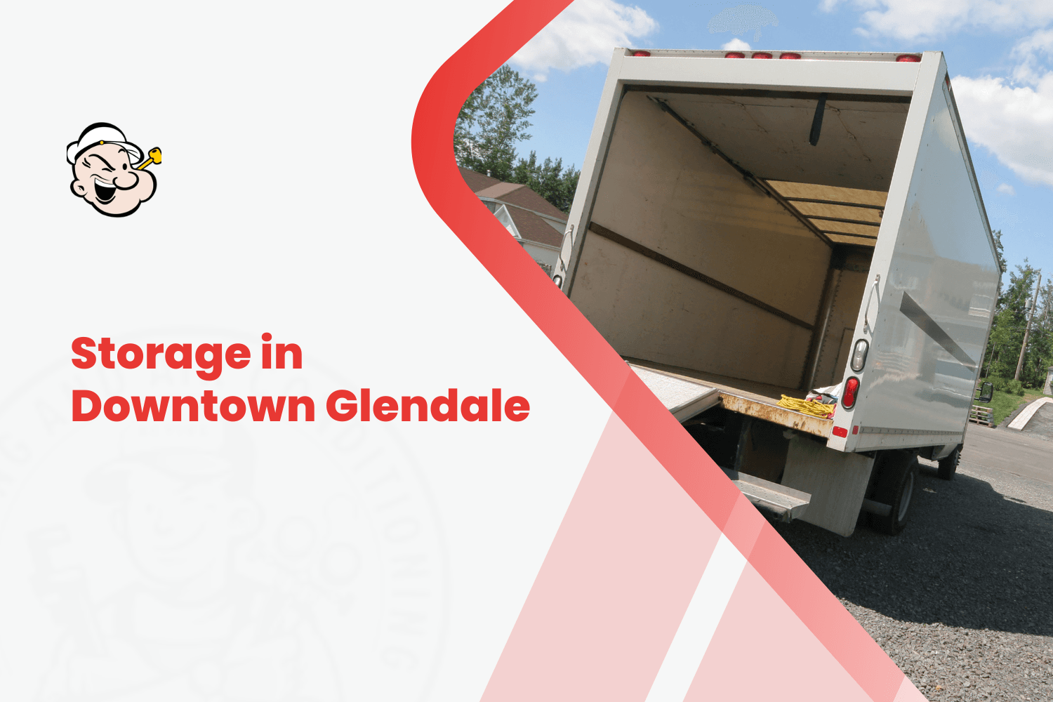 Open empty moving truck with lift gate for Downtown Glendale storage services