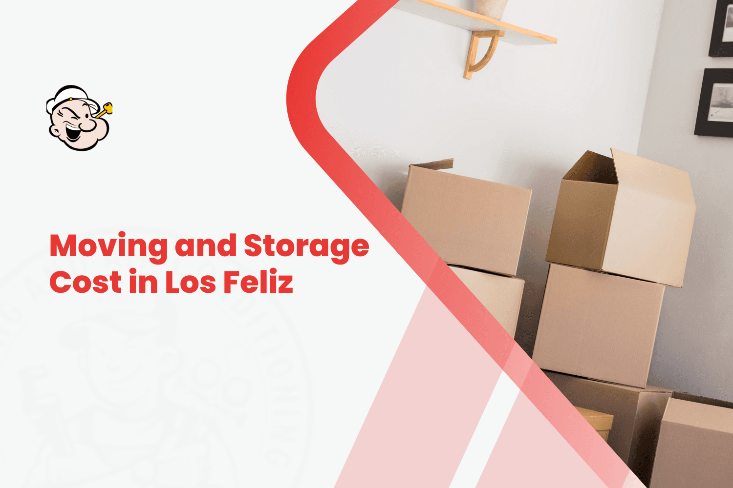 Cardboard moving boxes stacked in corner for Los Feliz home moving and storage